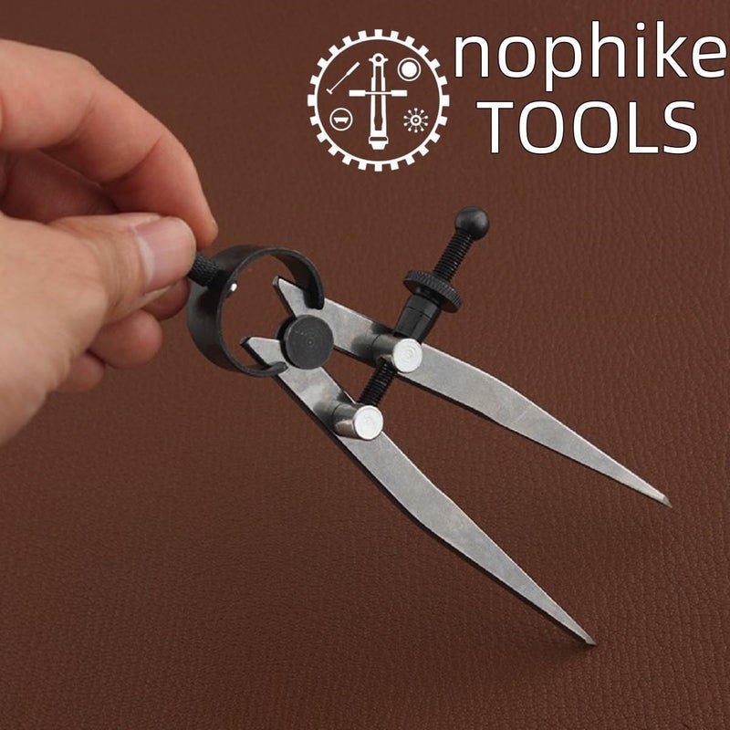 nophike 6 Inch Leather Compass Adjustable Lockable，Leather Crafts Tools，Professional Compass for Geometry，Compass Drawing Tool (Silvery 6 Inch) - Image 4